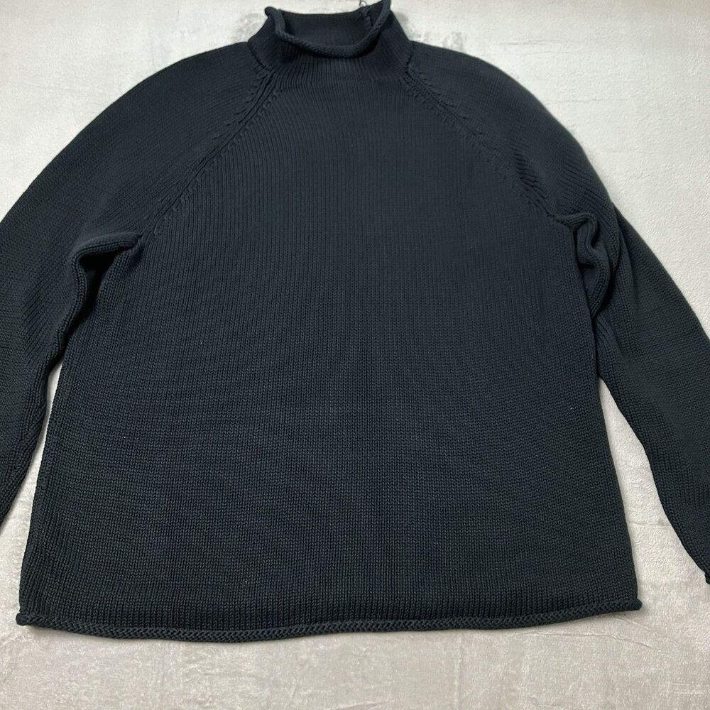 J Crew 1988 Rollneck Black Sweater Cotton 90s Style Preppy Casual BW186 Women L - Picture 4 of 16